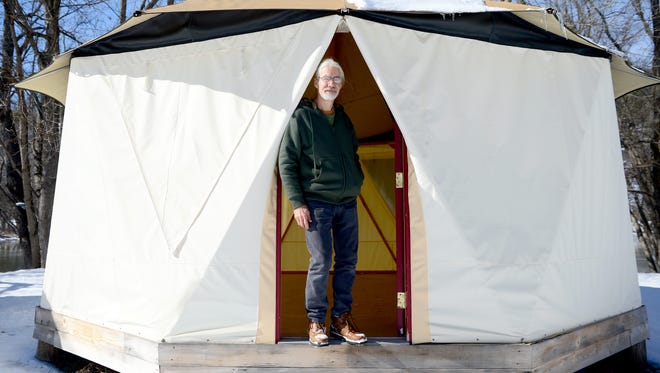 Peter Belt started Red Sky Shelters in Asheville in 1995. The company builds Yomes, structures that are mix between a traditional Yurt and a dome. 