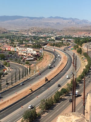 Traffic flowing through St. George. Per the governor's latest coronavirus-related order, travelers will be prompted to fill out travel declarations when entering the state.