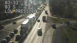 A multi-vehicle accident Thursday morning has caused delays on I-83 north in Newberry Township.