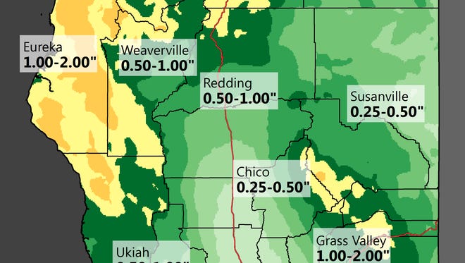 Precipitation this weekend, March 23 to 25.