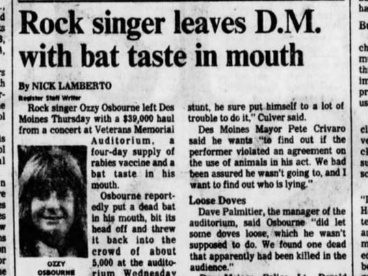ozzy osbourne concert bat