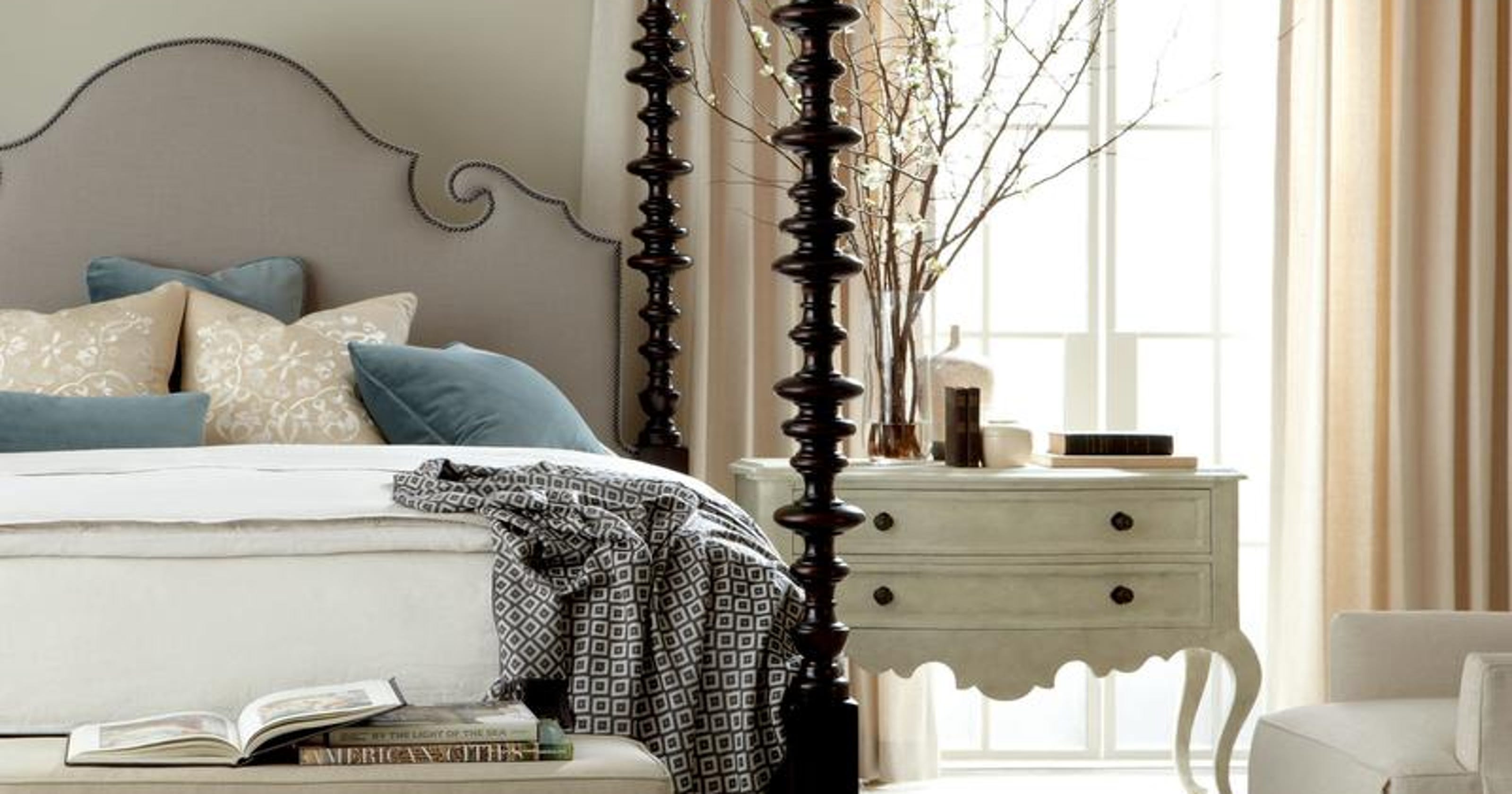 On the right side of the bed