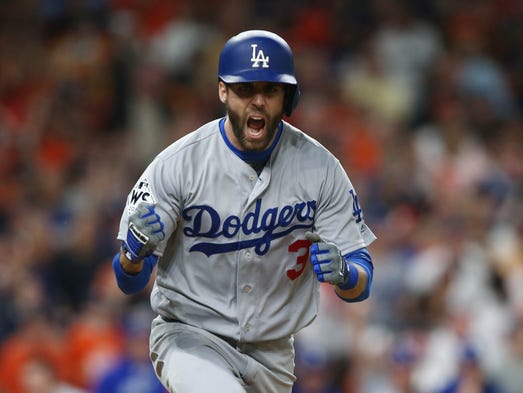 Game 5 at Minute Maid Park: Los Angeles Dodgers infielder