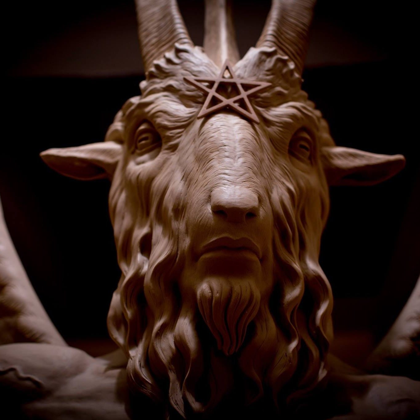 A statue of Baphomet, a goat-headed deity, that the Satanic Temple proposed placing at the Oklahoma State Capitol in response to Christians installing the Ten Commandments there.