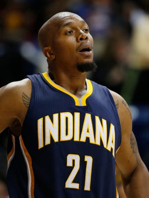 Pacers forward David West faces the Cleveland Cavaliers during their exhibition game at Xavier in October.