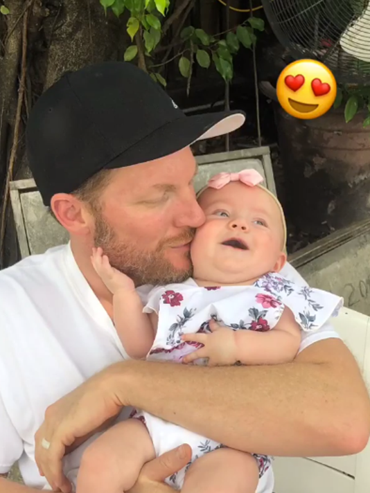 Dale Earnhardt Jr. shares story about one of his newborn daughter's firsts