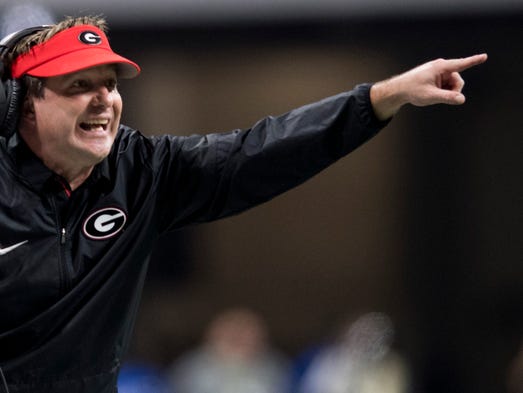 Georgia head coach Kirby Smart in second half action