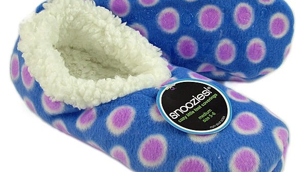 Free Snoozies slippers when you make a $25 purchase at Prickly Pear anniversary sale
