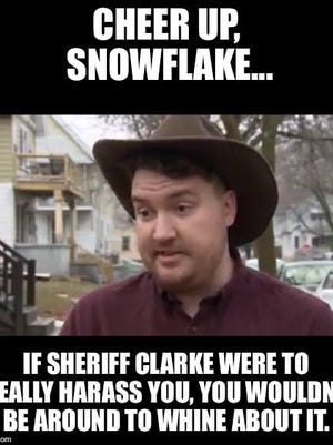 Meme posted by Milwaukee County Sheriff David A. Clarke Jr.'s office.