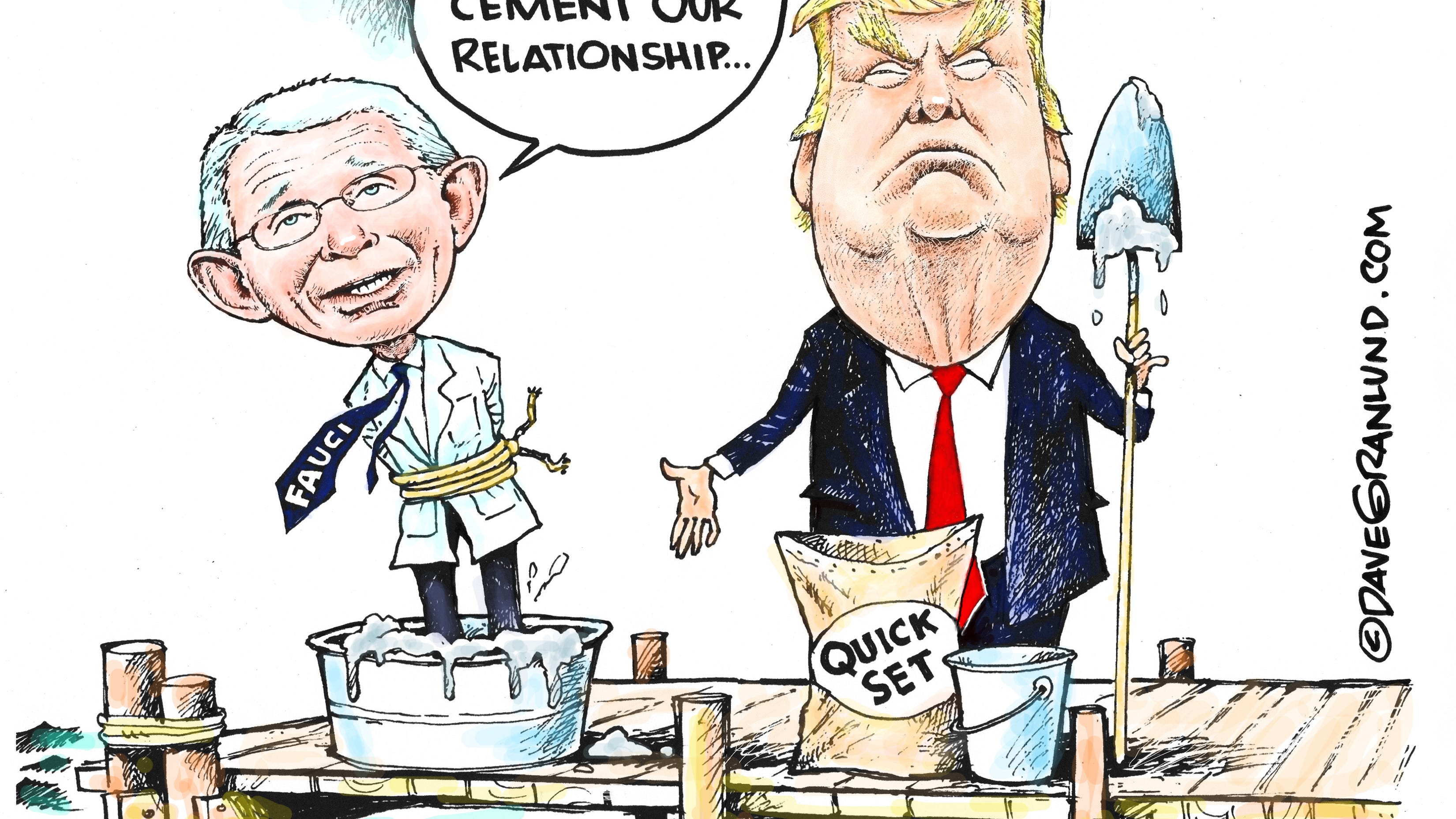 Remember When President Trump Asked, "WHAT DOES THOUSAND POINTS OF LIGHT MEAN? DOES ANYBODY KNOW?" 2 Granlund cartoon: Trump cements relationship with Fauci