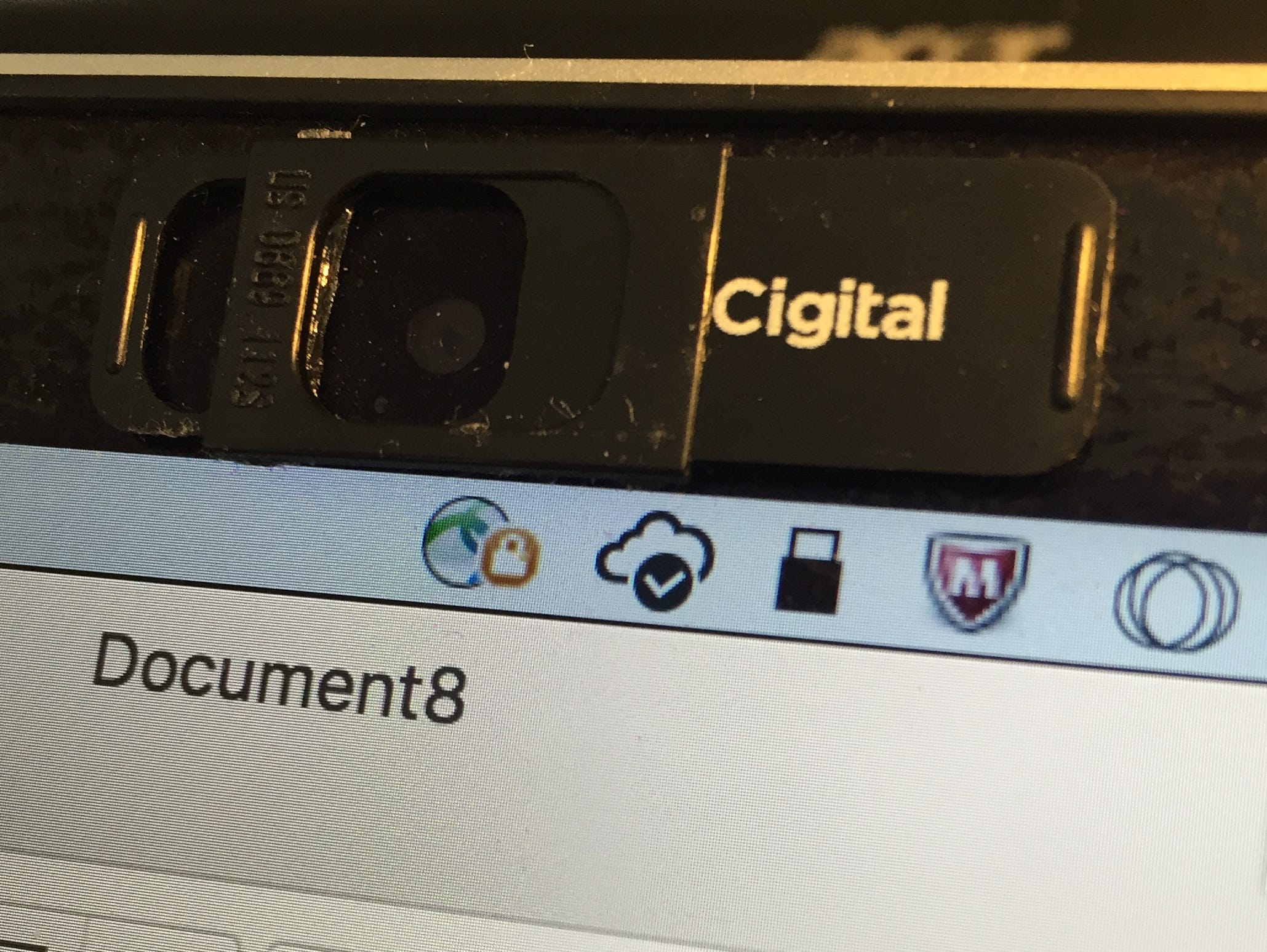 A camera shield for a computer, which allows the user to block the camera when not in use.