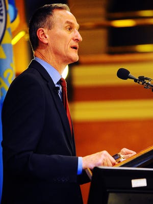 Gov. Dennis Daugaard delivers his State of the State address in 2014.