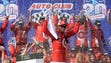 March 26: Kyle Larson wins the Auto Club 400 at Auto