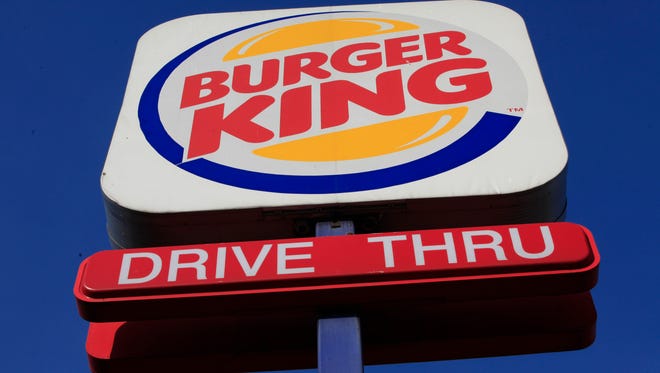 A sign outside a Burger King restaurant is shown in Philadelphia.