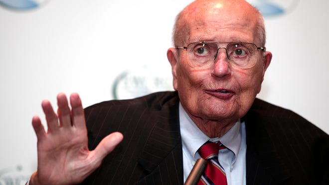 SOUTHGATE, MI - FEBRUARY 24: U.S. Rep. John Dingell (D-MI) , 87, the longest serving member of Congress in U.S. history, announces his retirement at a luncheon February 24, 2014 in Southgate, Michigan. Dingell began serving in Congress in 1955, taking over the seat his father vacated.  (Photo by Bill Pugliano/Getty Images)