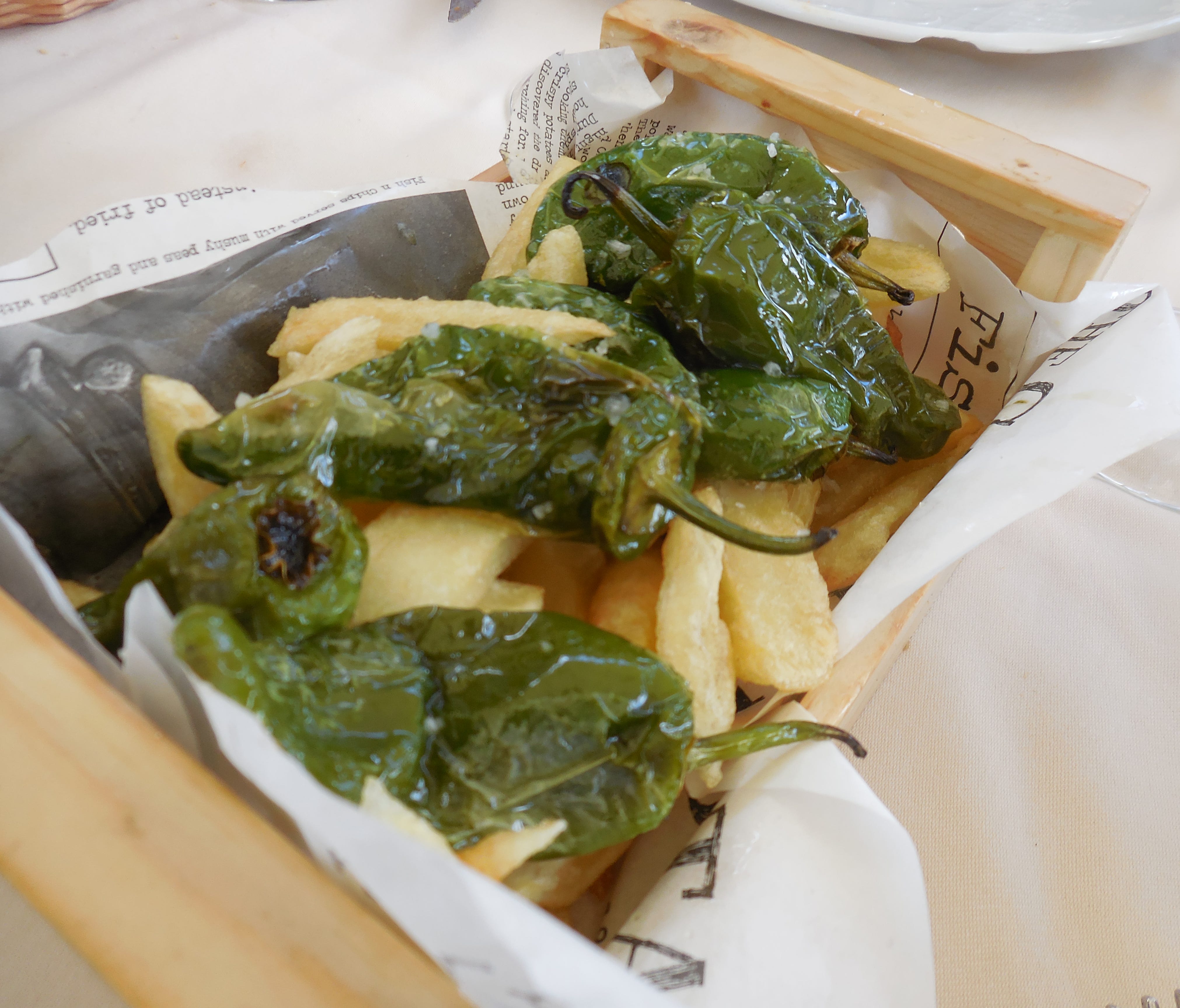 Rioja is known for its vegetables, including peppers, artichokes, asparagus, beans and peas. Blistered green peppers can be found at restaurants and tapas bars throughout Spain.