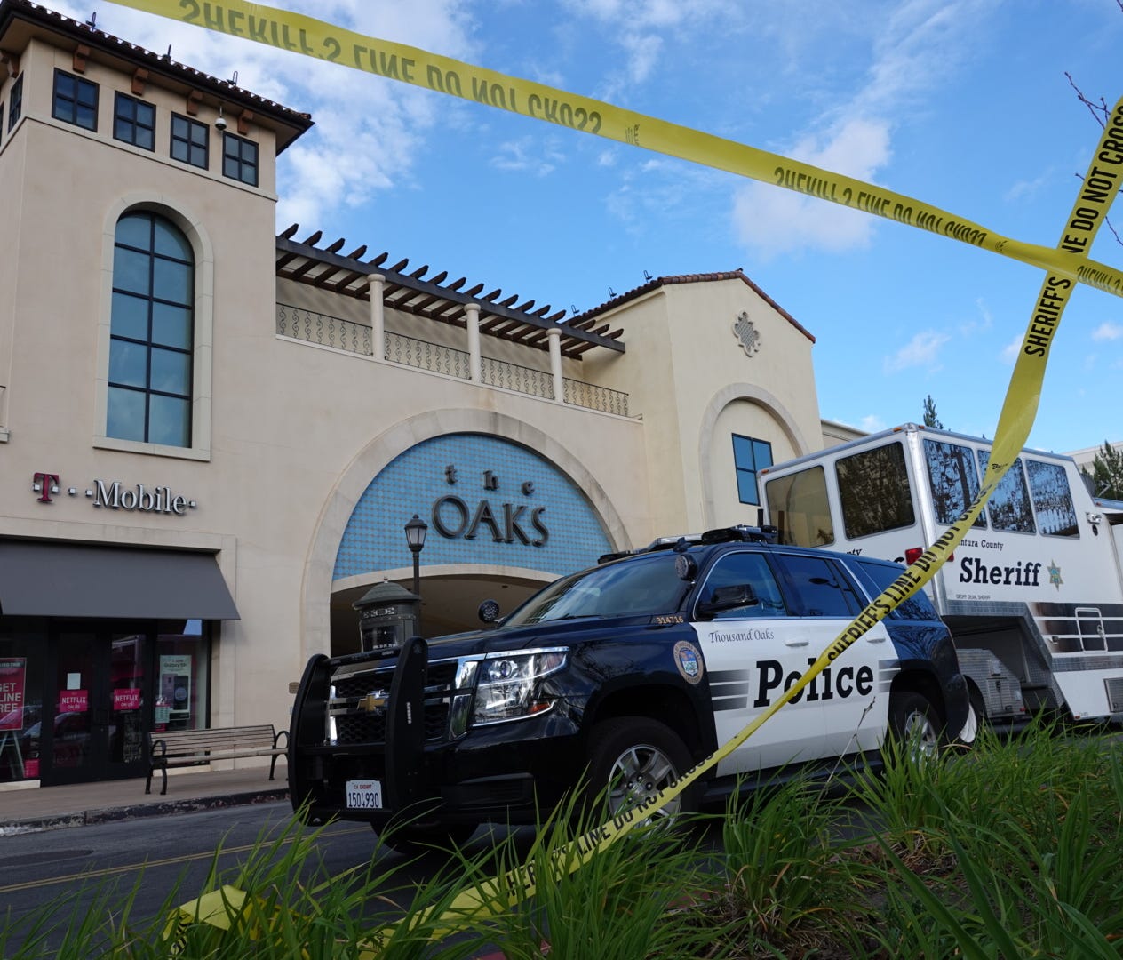This was the scene Saturday afternoon at The Oaks after the fatal shooting.
