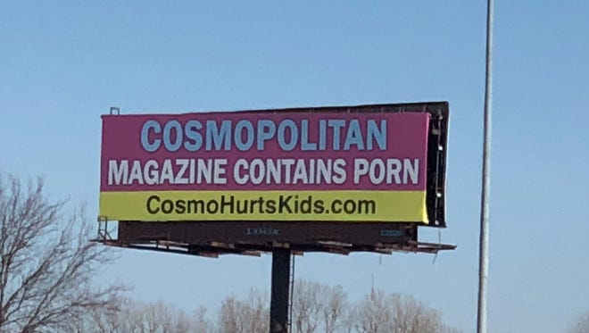 A billboard along Interstate 40 near Whitten Road is part of a campaign by the granddaughter of the late William Randolph Hearst to have Cosmopolitan magazine limited to those 18 and older.