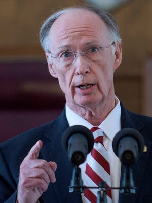 Governor Robert Bentley discusses the budget impact to Alabama Medicaid Agency at the State Capitol Building in Montgomery, Ala. on Wednesday April 6, 2016.  