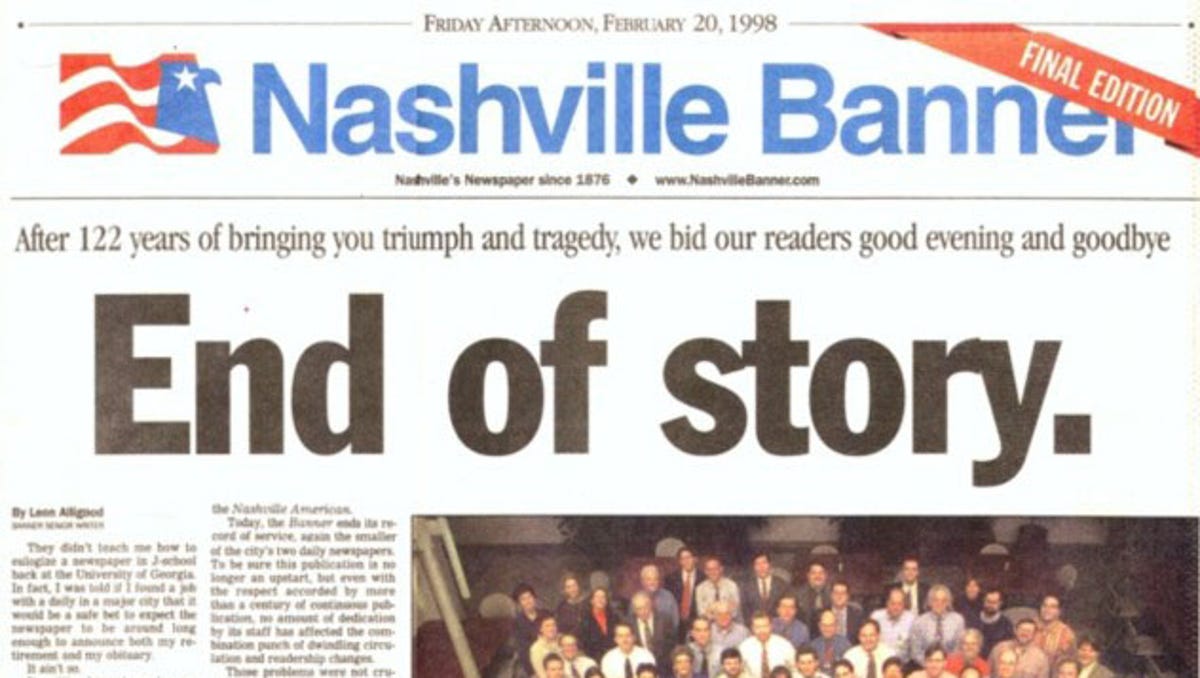 Nashville Banner has been closed for 20 years