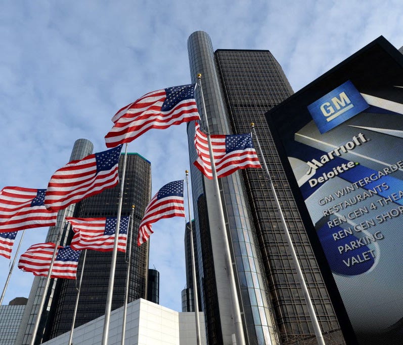 General Motors' headquarters in Detroit, Michigan.