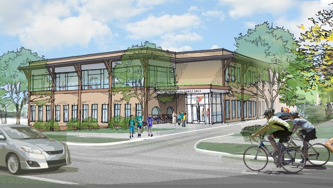 Designs for a new YMCA to replace the former Ethan Allen Club building on College Street in Burlington are seen in this rendering, viewed from the southeast.