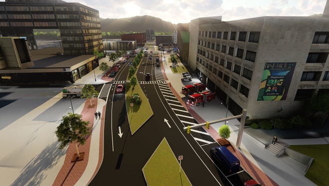 The State Street Gateway Project, rendered here, will improve Binghamton's State Street infrastructure from Susquehanna Street to Hawley Street.