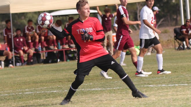 Hays High goalkeeper Cannon Meder recorded a shutout in his first start for the Indians.