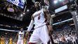 May 24, 2014: LeBron James (6) reacts following a basket