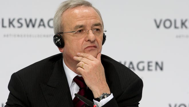 FILE - In this March 12, 2009 file photo Martin Winterkorn, chairman of the board of the Volkswagen group, during the annual press conference in Wolfsburg, northern Germany. Prosecutors said Monday, SEpt. 28, 2015 they are opening investigations against Winterkorn on the suspicion of fraud by selling cars with with manipulated emission tests.  (AP Photo/Joerg Sarbach)