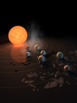TRAPPIST-1, una estrella enana ultrafría, tiene siete planetas del tamaño de la Tierra en órbita.