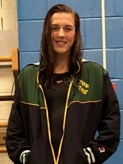 Franklin D. Roosevelt swimmer Amber Diehl at the Section 9 swimming championships.