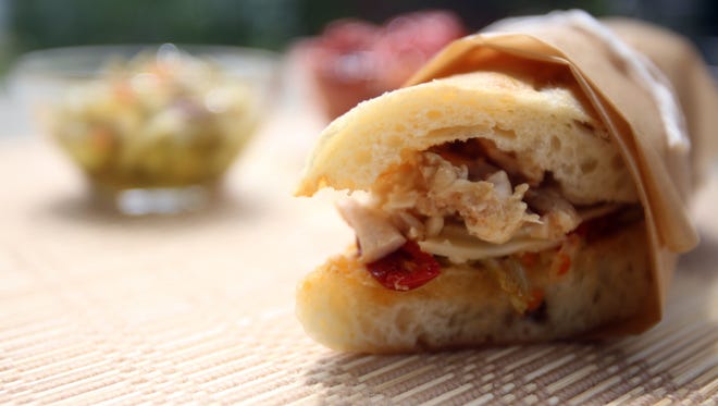 Rotisserie Chicken Muffaletta-style Sandwiches