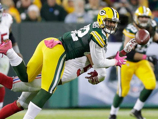Green Bay Packers tight end Richard Rodgers (82) has