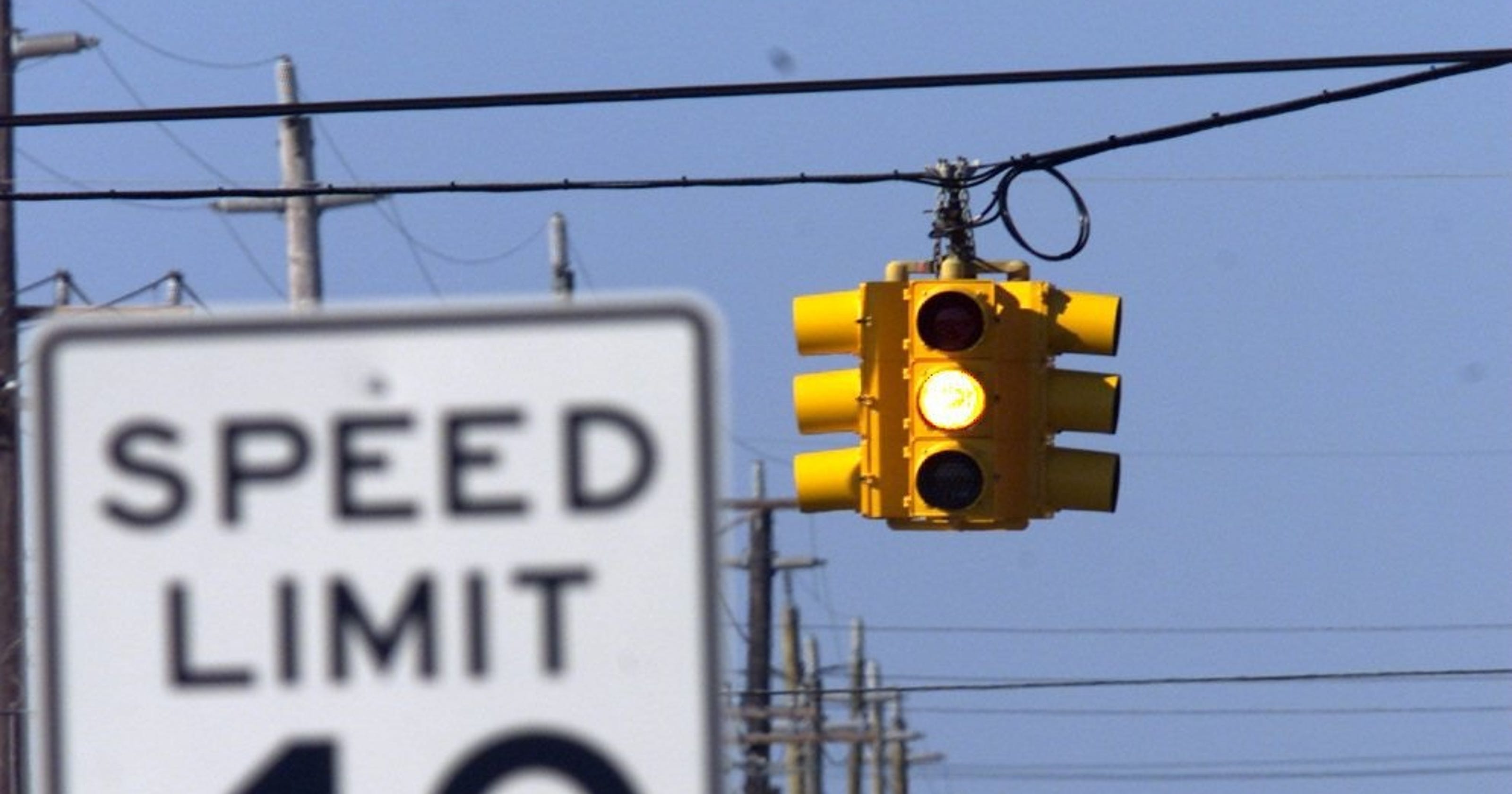 Hello yellow! LBI's traffic lights are blinking