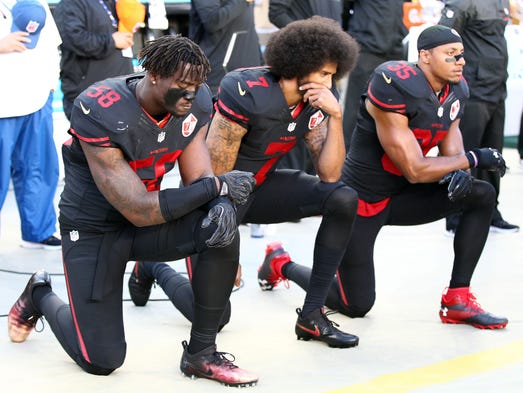 San Francisco 49ers outside linebacker Eli Harold (58),