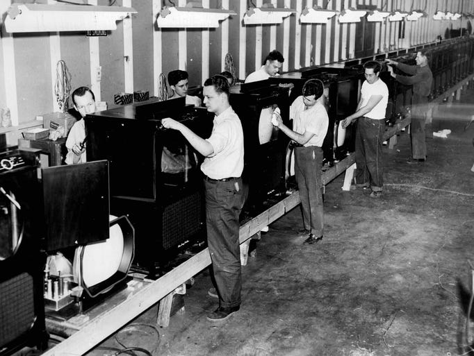Here's a small section of the lay-in assembly line