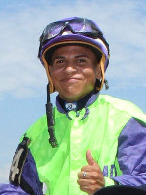 Alex (Alejandro) Contreras after winning a race at Ellis Park July 19.