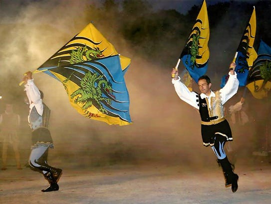 The Grouppo Storico Fivizzano flag waving troupe with