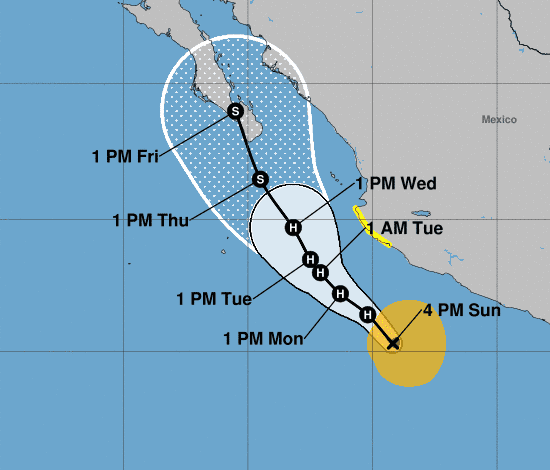Hurricane Bud is forecast to affect the Mexican west coast and the U.S. Southwest.