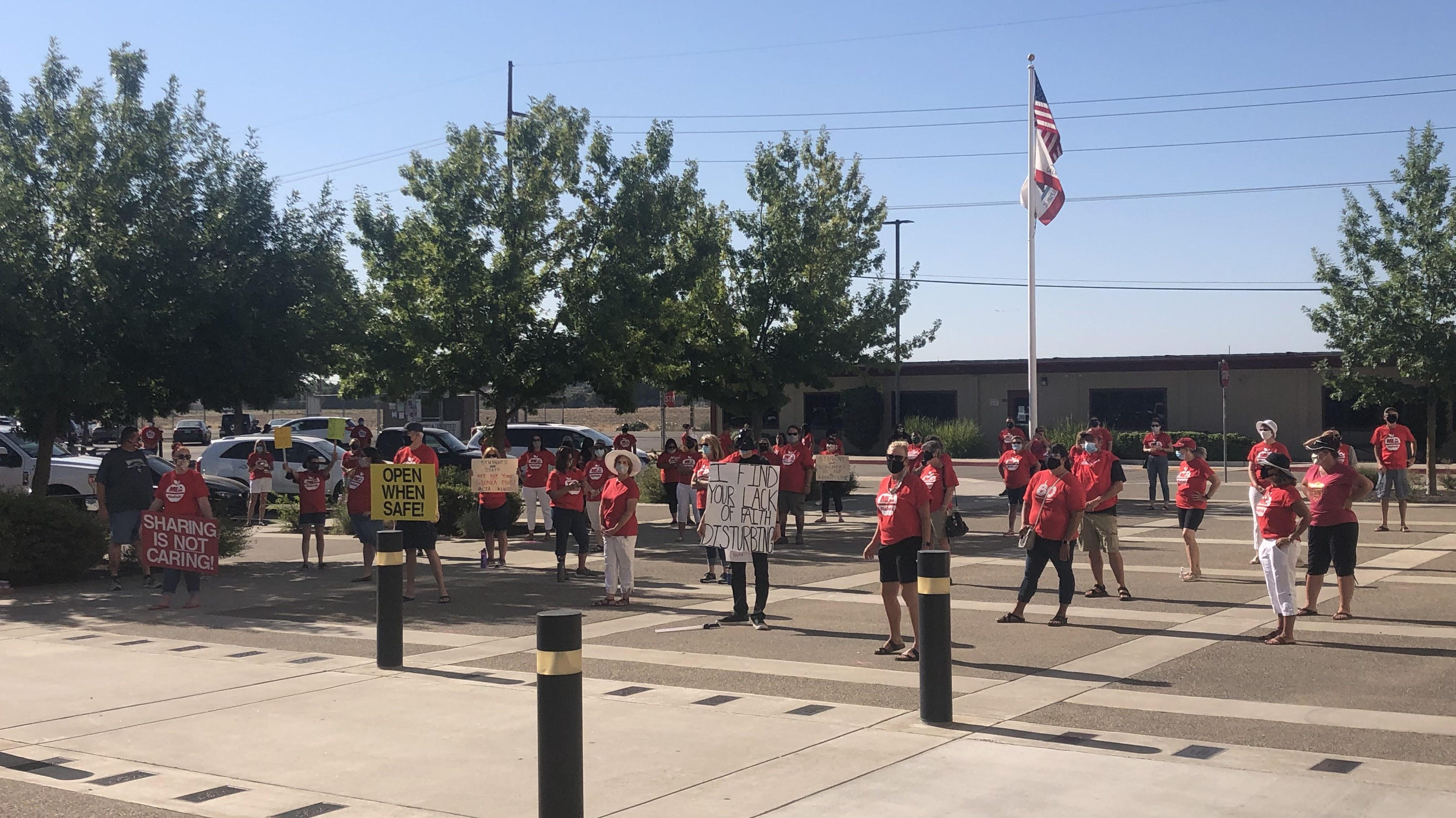 Manteca Unified teachers protest starting school year on campus Manteca Unified teachers protest starting school year on campus