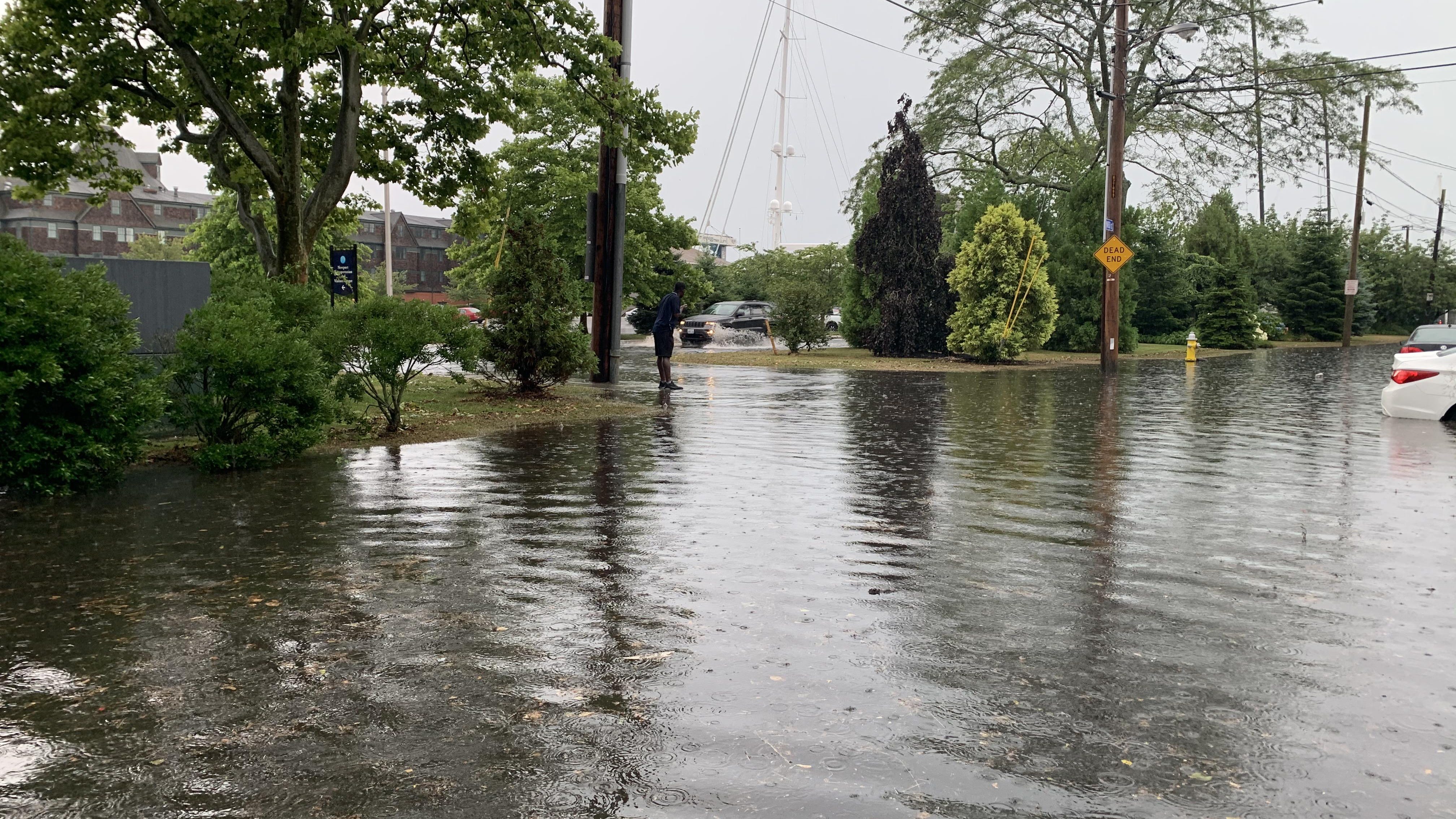 Fastmoving storm floods Newport streets, knocks out power