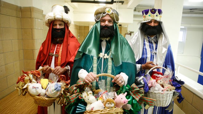 The Three Kings wait to make their entrance at the 41st Annual Three Kings Day hosted by Centro Hispano at St. Bernard's Church in White Plains on Jan. 4, 2015.