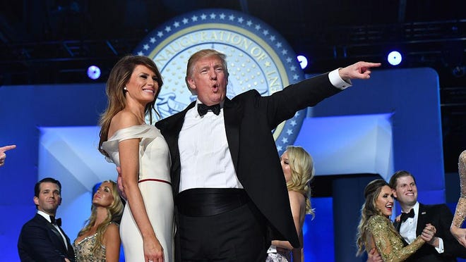 President Donald Trump and First Lady Melania Trump dance at the Freedom Ball on January 20, 2017 in Washington, D.C. Trump will attend a series of balls to cap his Inauguration day. Federal prosecutors in New York have issued a subpoena seeking documents from Donald Trump’s inaugural committee.