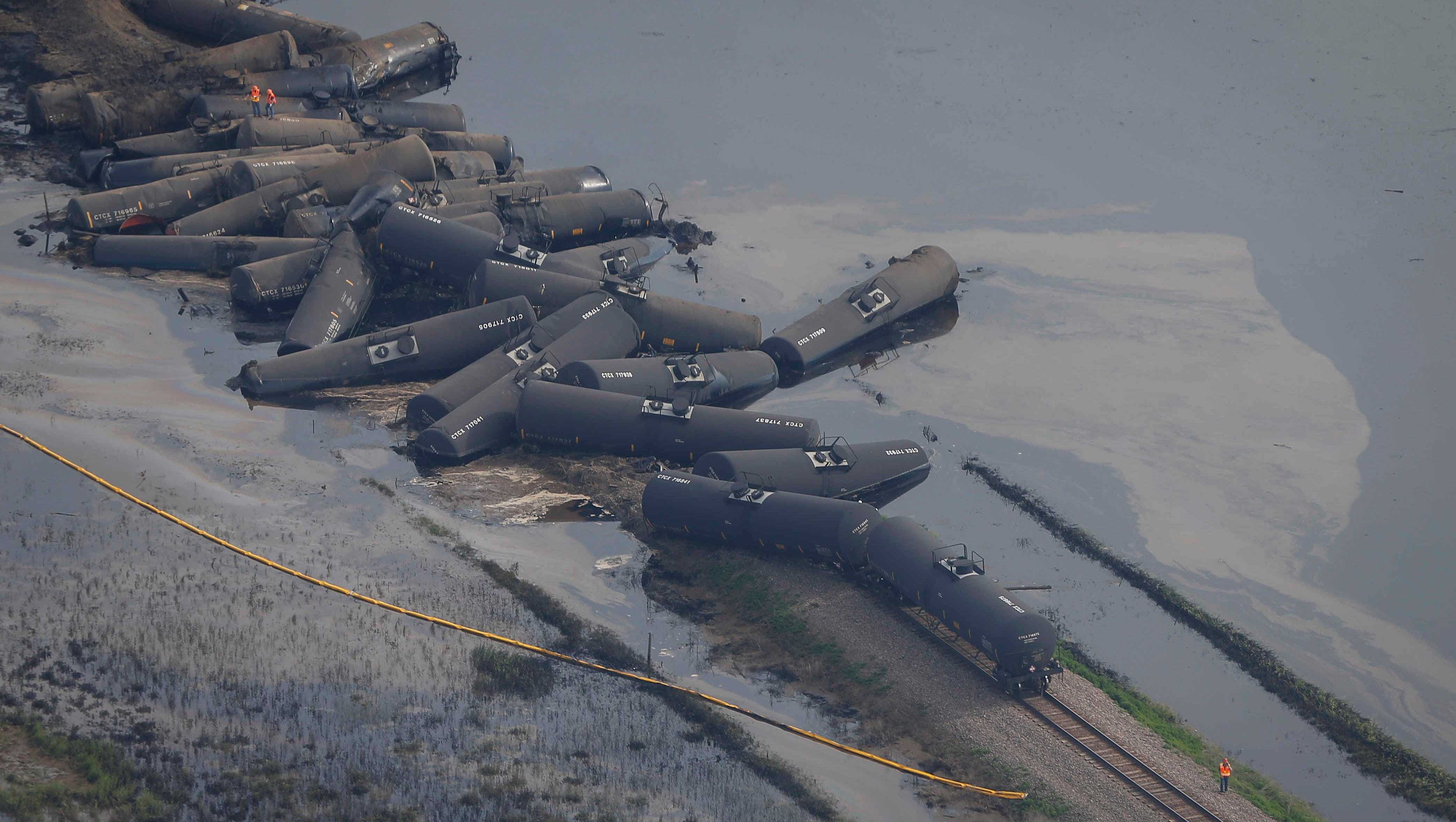 Doon trail derailment Track reopened at site of oil spill