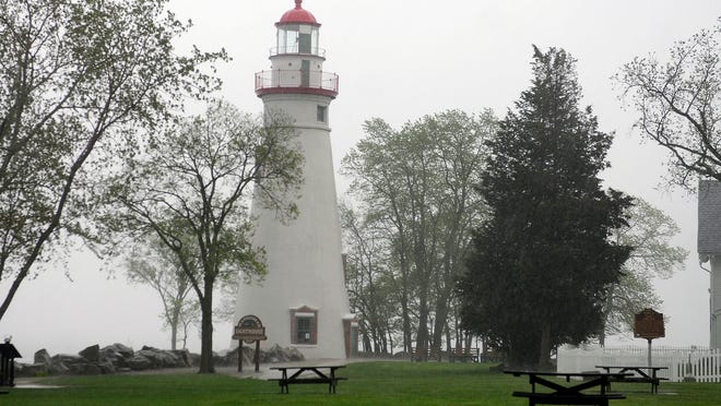 Heavy rains drench Marblehead Lighthouse State Park. After a weekend of humid, almost uncomfortable temperatures in the mid-80s, a large band of thunderstorms moved through Ottawa County about 5 p.m. Monday evening.