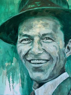 Artist Michele Ohanesian, of Palm Desert, painted this image of Frank Sinatra. Ohanesian is among nearly 400 artists whose works will be exhibited at the inaugural Spectrum Indian Wells art show. The four-day event starts Thursday at the Renaissance Indian Wells.