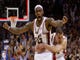 LeBron James #23 and Sasha Pavlovic #3 of the Cleveland
