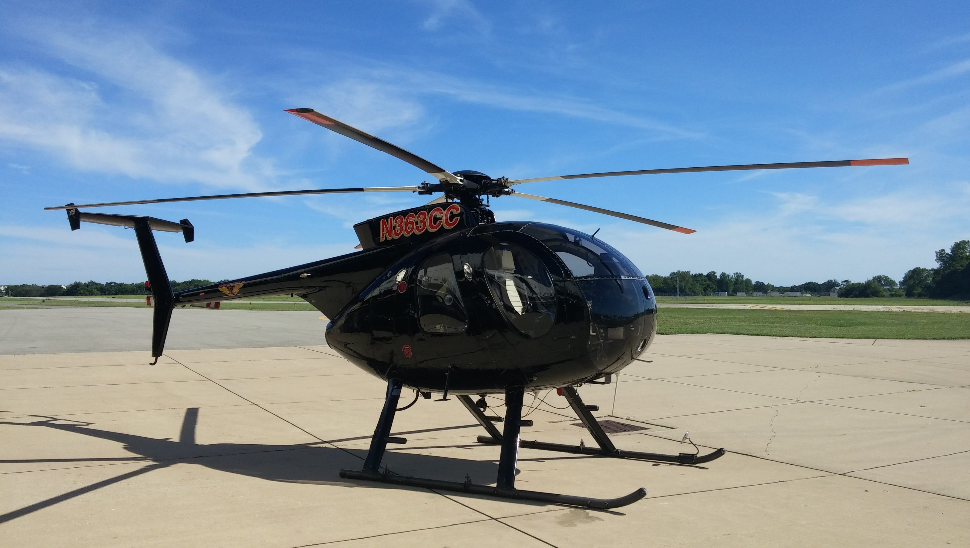 Why will a black helicopter be hovering over parts of central PA?