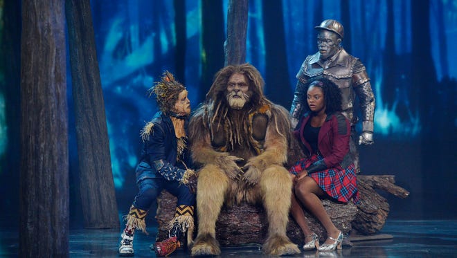 THE WIZ LIVE! -- Pictured: (l-r) Elijah Kelley as Scarecrow, David Alan Grier as Lion, Shanice Williams as Dorothy, Ne-Yo as Tin-Man -- (Photo by: Virginia Sherwood/NBC)